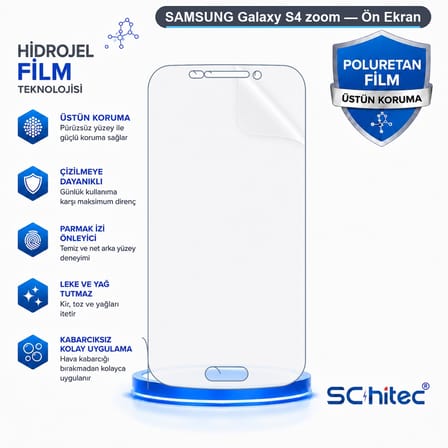 SChitec SAMSUNG Galaxy S4 zoom Uyumlu Ön Yüzey Nano Şeffaf Hidrojel Ekran Koruyucu