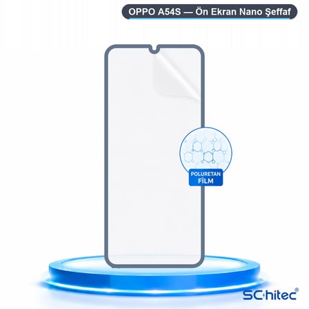 SChitec OPPO A54S Uyumlu Ön Yüzey Nano Şeffaf Hidrojel Ekran Koruyucu