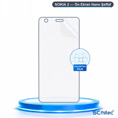 SChitec NOKIA 2 Uyumlu Ön Yüzey Nano Şeffaf Hidrojel Ekran Koruyucu