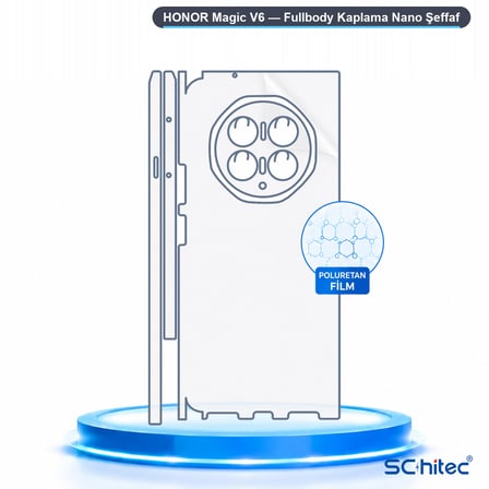 SChitec HONOR Magic V6 Uyumlu Fullbody Arka Kaplama Hidrojel Koruyucu Film