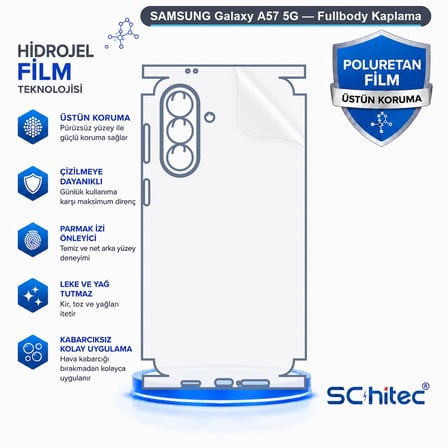 SChitec SAMSUNG Galaxy A57 5G Uyumlu Fullbody Arka Kaplama Hidrojel Koruyucu Film