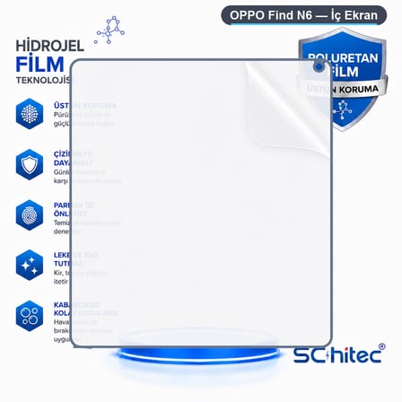 SChitec OPPO Find N6 Uyumlu İç Ekran Nano Şeffaf Hidrojel Koruyucu