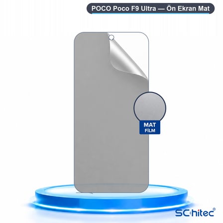 SChitec POCO Poco F9 Ultra Uyumlu Ön Yüzey Mat Hidrojel Ekran Koruyucu