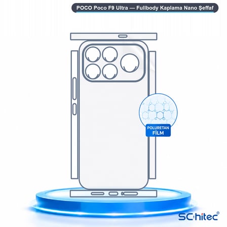 SChitec POCO Poco F9 Ultra Uyumlu Fullbody Arka Kaplama Hidrojel Koruyucu Film