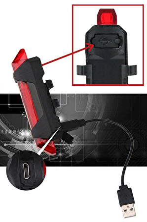 3 Adet Usb Şarj Edilebilir Parlak Bisiklet Led Lamba Su Geçirmez Güvenlik Uyarı Arka Lamba Işığı
