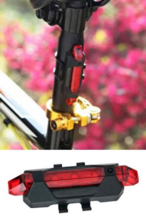 3 Adet Usb Şarj Edilebilir Parlak Bisiklet Led Lamba Su Geçirmez Güvenlik Uyarı Arka Lamba Işığı