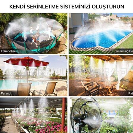 BUFFER® 10 Metre Kendin Yap Balkon Veranda Çardak Kamelya Sulama Serinletme ve Nemlendirme Sistemi