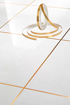 50 Metre Fayans Arası Şerit Dekoratif Yapışkan Su Geçirmez Sızdırmaz Altın Bant Kaplama 2 Adet