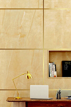 50 Metre Fayans Arası Şerit Dekoratif Yapışkan Su Geçirmez Sızdırmaz Altın Bant Kaplama 2 Adet