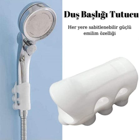 Buffer Su Geçirmeyen  Dayanıklı Kancalı Banyo Duş Başlığı Askı Tutucu Silikon Güçlü Vantuz Vakum Aparatı