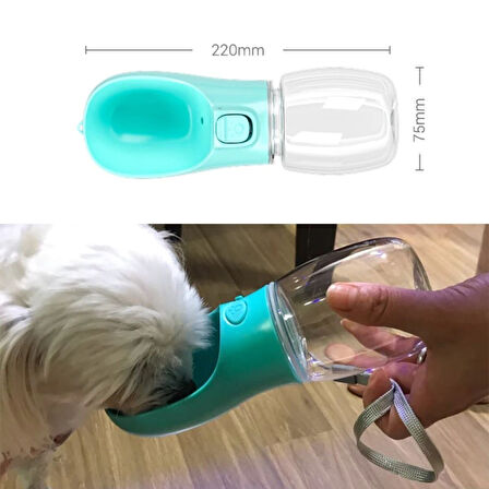 BUFFER® 3'lü Tenis Topu Kedi Köpek Oyuncağı+ Taşınabilir Evcil Hayvan Suluğu Seyahat Kabı  350 ml