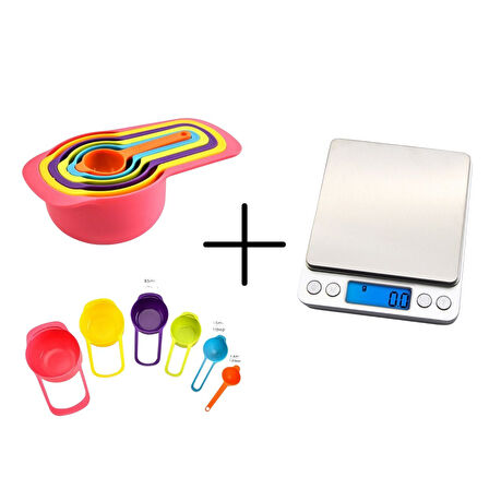 BUFFER® Elektronik 3000 GR Kapasiteli Dijital Hassas Mutfak Tartısı ve 5'li Pratik Ölçü Kaşığı 