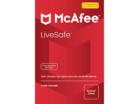 MCAFEE(UE) Livesafe 2 Yıl ve Dijital Kimlik Koruma