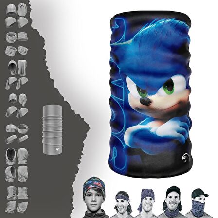 Kirpi Sonic Boyunluk Bere Bandana Maske Bone Toka Saçbandı