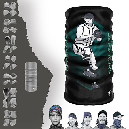 Koyu Yeşil Zeminli Baseball Boyunluk Bere Bandana Maske Bone Toka Saçbandı