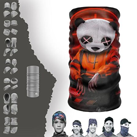 Panda Kafalı Adam Boyunluk Bere Bandana Maske Bone Toka Saçbandı