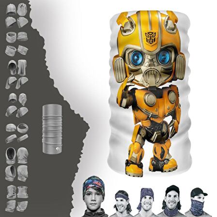 Sarı Transformers Boyunluk Bere Bandana Maske Bone Toka Saçbandı