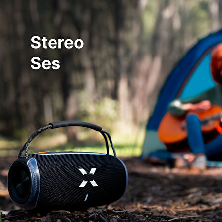 RGB Bluetooth Hoparlör, 5 Saat Çalma Süresi, 20 W, Bluetooth 5.3 TWS Outdoor Ses Bombası Siyah X6701_M0