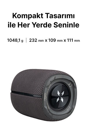 Bluetooth Hoparlör 10 W RGB Taşınabilir Kablosuz TWS Streo Ses Bombası Gri X6702_M1