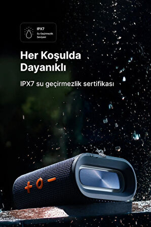 Bluetooth Hoparlör, 5W, IPX7 Suya Dayanıklı, Stereo, RGB Ses Bombası (Beyaz + Mavi) X6703