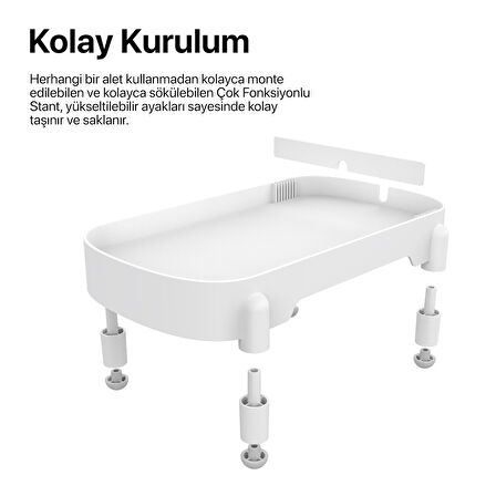 Xenon Smart Mama Kabı Standı Kaymaz Tabanlı Çok Fonksiyonlu Yükseltilebilir Ayarlanabilir Ayaklı Bracket X8788