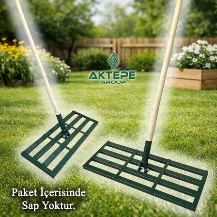 Çim Tesviye Aleti Toprak Tesviyesi Kompost Kum Gübre Yayma Toprak Düzleştirme Tırmığı Çimen Peyzaj Tesviyesi (Sapsız)