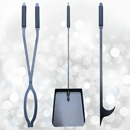 Şömine Seti Kürek Maşa Ateş Demiri Takımı Soba Şömine Aksesuar Set