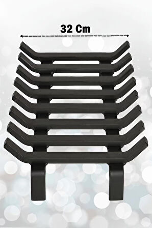 Şömine Izgarası 8 Çubuklu 48 Cm X 32 Cm Ekstra Dar Gözlü Izgara