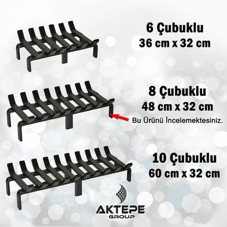 Şömine Izgarası 8 Çubuklu 48 Cm X 32 Cm Ekstra Dar Gözlü Izgara