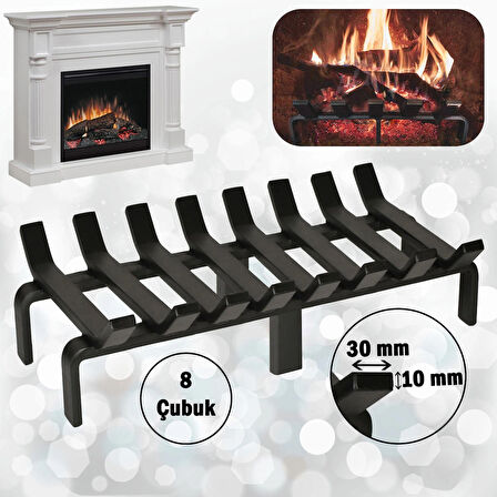 Şömine Izgarası 8 Çubuklu 48 Cm X 32 Cm Ekstra Dar Gözlü Izgara