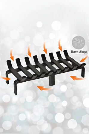 Şömine Izgarası 8 Çubuklu 48 Cm X 32 Cm Ekstra Dar Gözlü Izgara