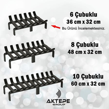 Şömine Izgarası 6 Çubuklu 36 Cm X 32 Cm Ekstra Dar Gözlü Izgara