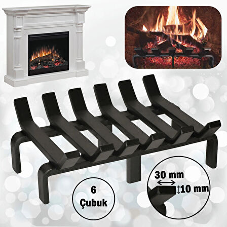 Şömine Izgarası 6 Çubuklu 36 Cm X 32 Cm Ekstra Dar Gözlü Izgara