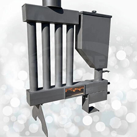 Pelet Sobası Petekli Pelet Soba Camlı Şömine Soba Stove Füze Roket
