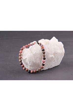 Rodonit Doğal Taş Bileklik 6 Mm