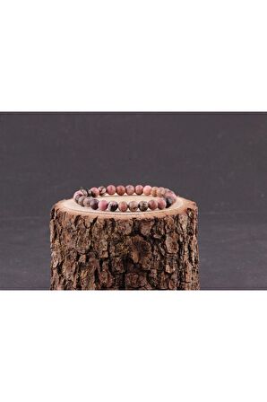 Rodonit Doğal Taş Bileklik 6 Mm