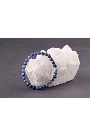 Sodalit Doğal Taş Bileklik 6 Mm