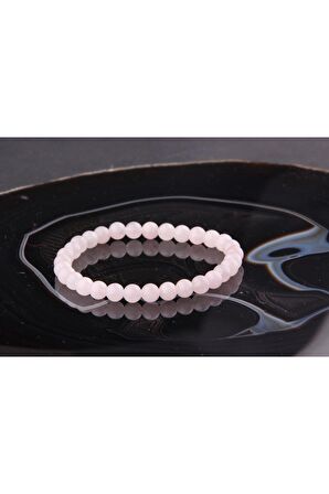 Pembe Kuvars Doğal Taş Bileklik 6 Mm