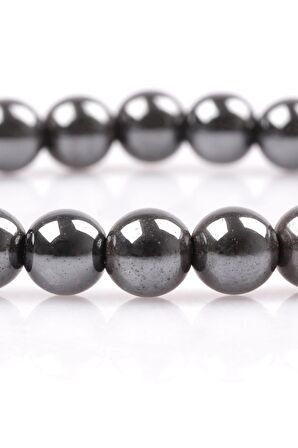 Sertifikalı Hematit Doğal Taş Bileklik 6 mm