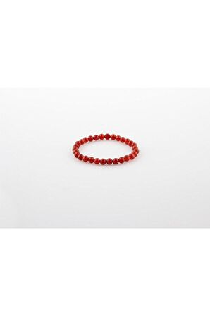 Kırmızı Akik Doğal Taş Bileklik 6mm