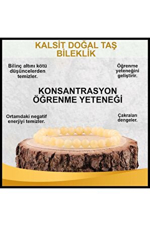 Kalsit Doğal Taş Bileklik 8 Mm