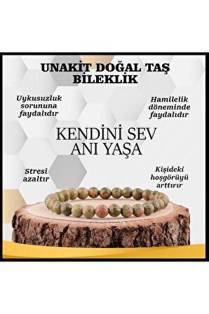 Unakit Doğal Taş Bileklik 6 mm