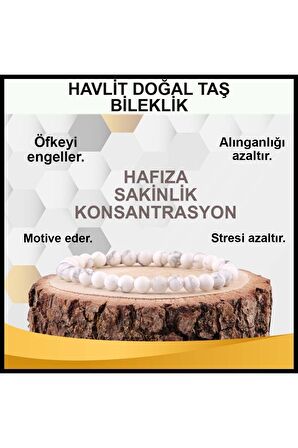 Havlit Doğal Taş Bileklik 6 mm