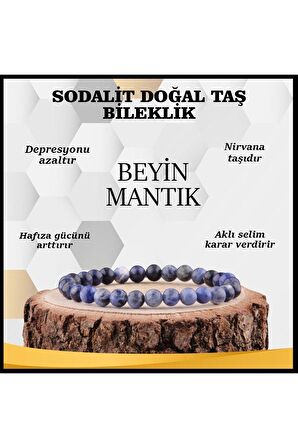 Doğal Taş Sodalit Bileklik 6MM