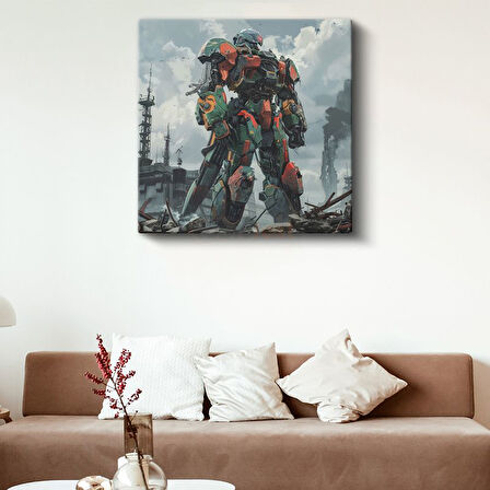 Askeri Robot - Endüstriyel Manzara Anime Kanvas Tablo