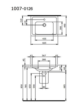 Bocchi Taormina Pro Etajerli Lavabo 66 cm