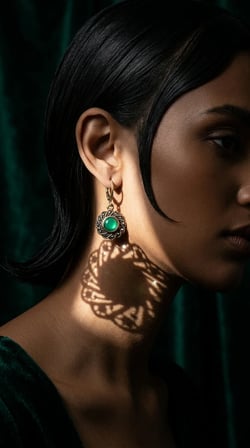Bronz Küpe Otantik Takı Yeşil Zümrüt Kristal Taşı Yuvarlak Sarmal Yuvarlak Model Vintage Kadın Küpe