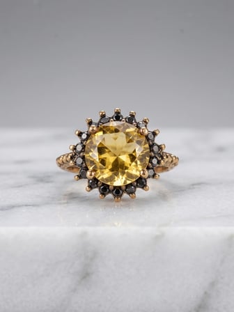 Vintage Kadın Yüzük Bronz Otantik Takı Renk Değiştiren Zultanit Taşı Yuvarlak Kesim Taç Model Ayarlanabilir 
