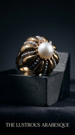 Vintage Kadın Yüzük Bronz Otantik Takı İncili Antik Nar Model Bereket Sembolü Ayarlanabilir 