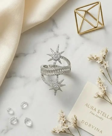 Vip Çelik Vintage Kadın Yüzük 14K Altın Kaplama Gümüş Renk Güneş Model Zirkon Taş Ayarlanabilir 